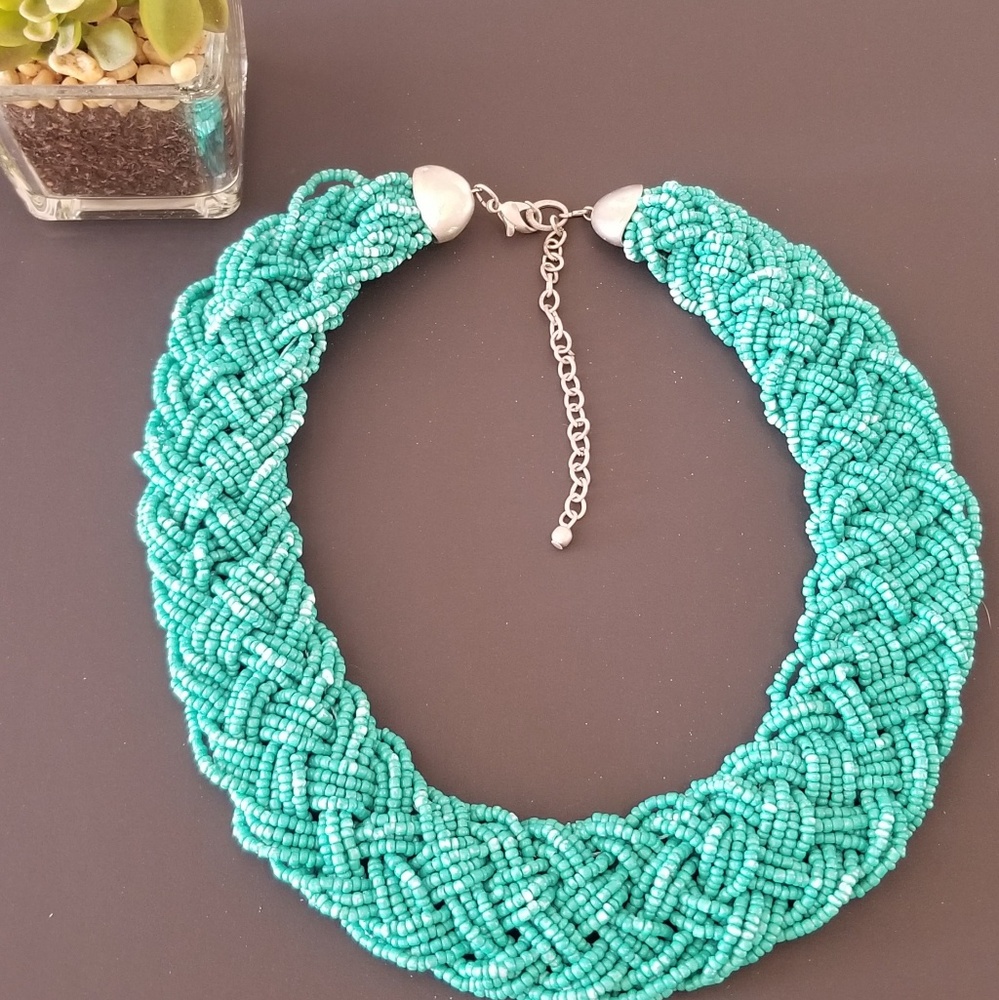 Teal Beaded Necklace